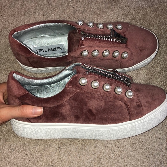 Velvet Pearl Platform Shoes - Picture 1 of 4